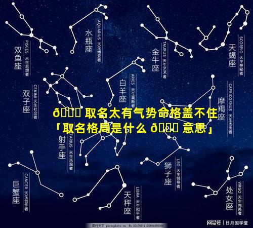 🐕 取名太有气势命格盖不住「取名格局是什么 🐟 意思」